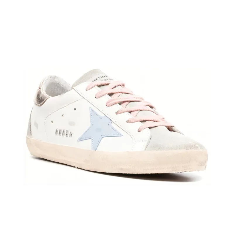 Golden Goose Super Star White Silver Ice Blue Women's-1