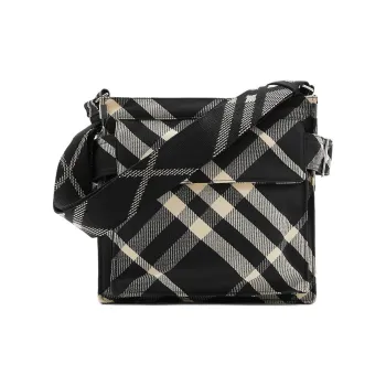 Burberry Polyester Shoulder Bag, Crossbody Bag, Handbag Small Size Men's Black & Calico
