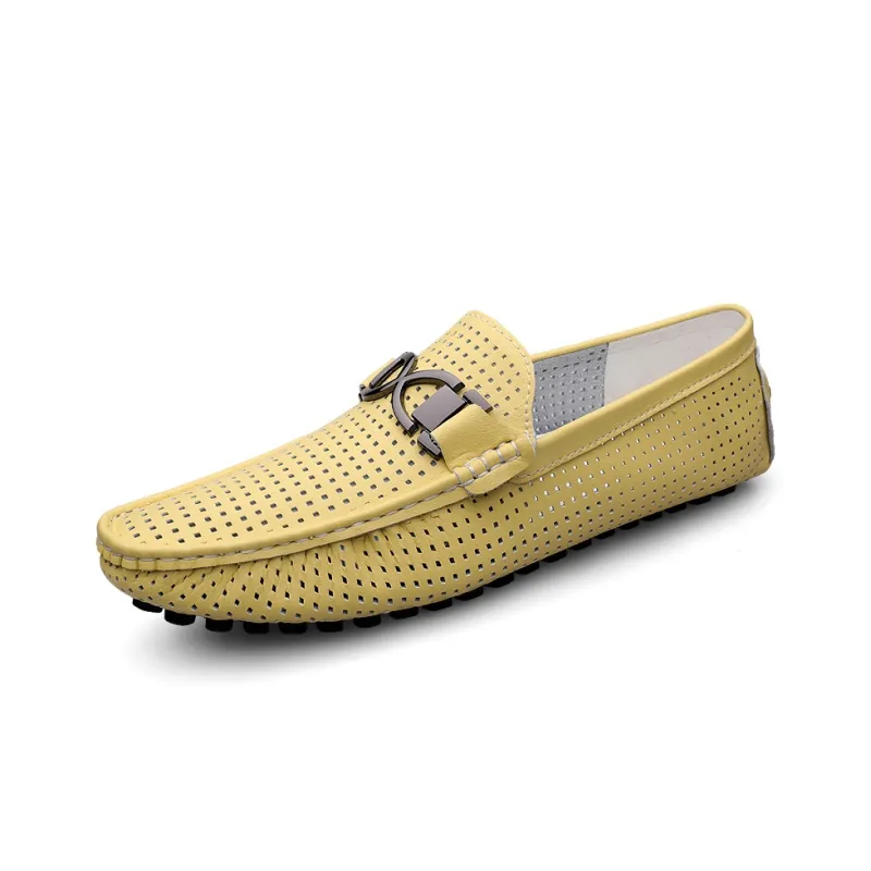Abango Gommino Loafers Unisex White/Black/Yellow-13