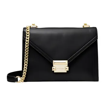 MICHAEL KORS Whitney Leather Envelope Bag, Shoulder Bag Tubas Women's Pure Black