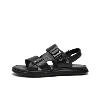 SEPTWOLVES Beach Sandals Men Black/Black