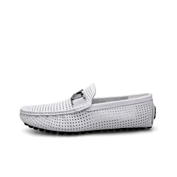 Abango Gommino Loafers Unisex White/Black/Yellow