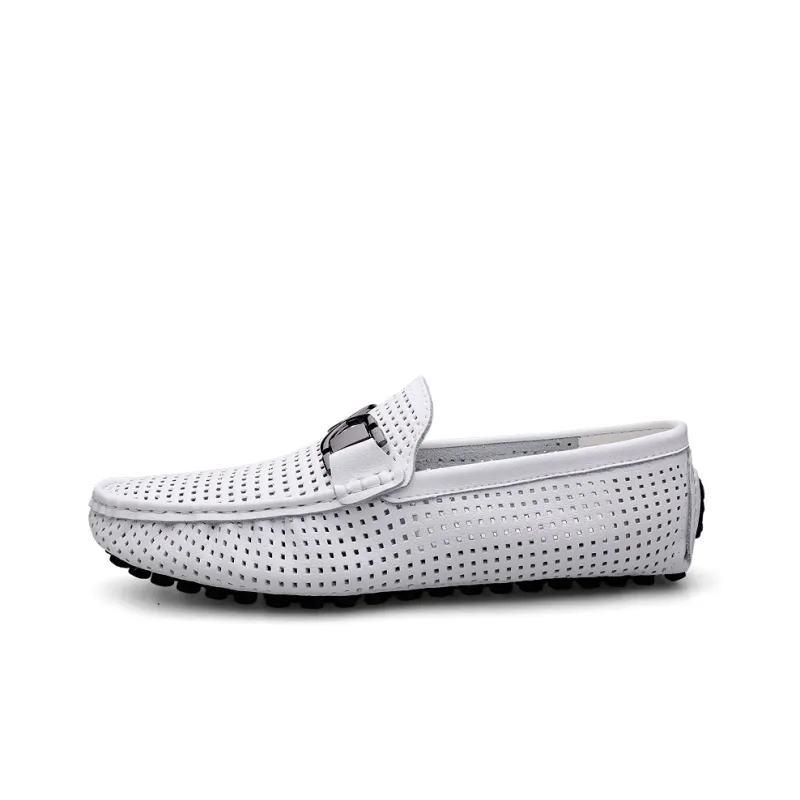 Abango Gommino Loafers Unisex White/Black/Yellow-0