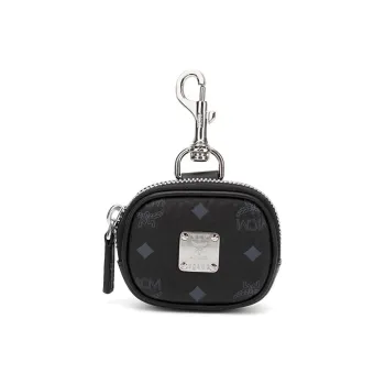MCM Visetos Coated Canvas Coin Purse Unisex Black