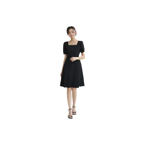 SMEN Short-Sleeved Dresses Women's Black