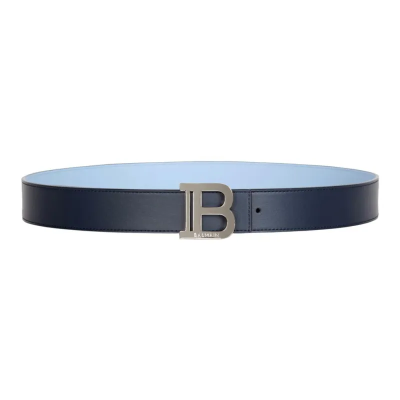 BALMAIN Two tone Reversible Leather Belt-0