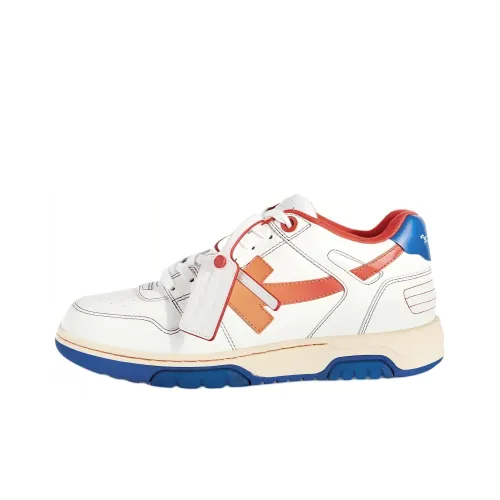 OFF-WHITE Out Of Office OOO Low Tops White Orange Blue Contrast Stitching