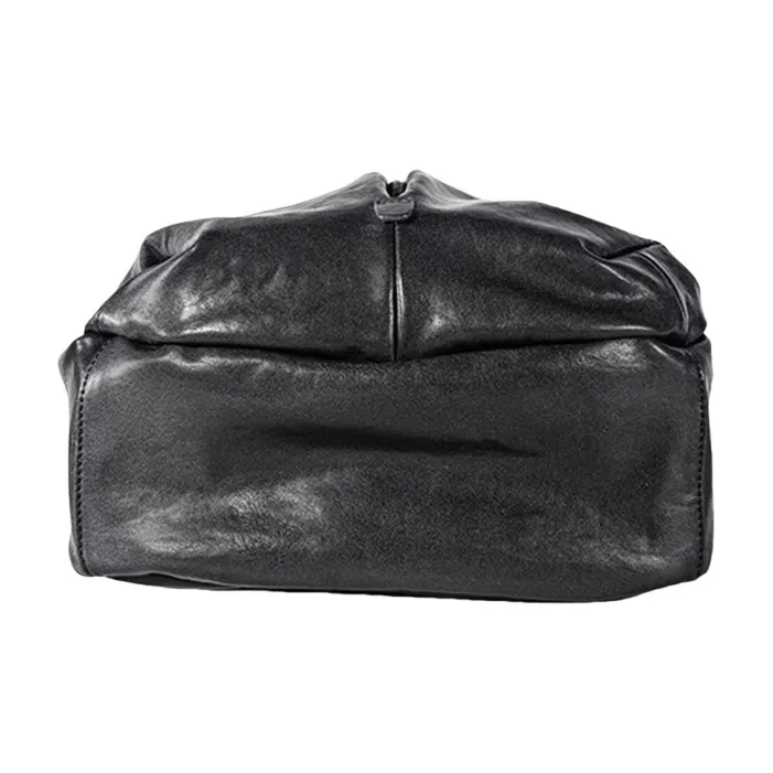 PULUWIRR Cow Leather Large Capacity Business Casual Travel Bag Vintage Laptop Backpack Regular Men's Black-2