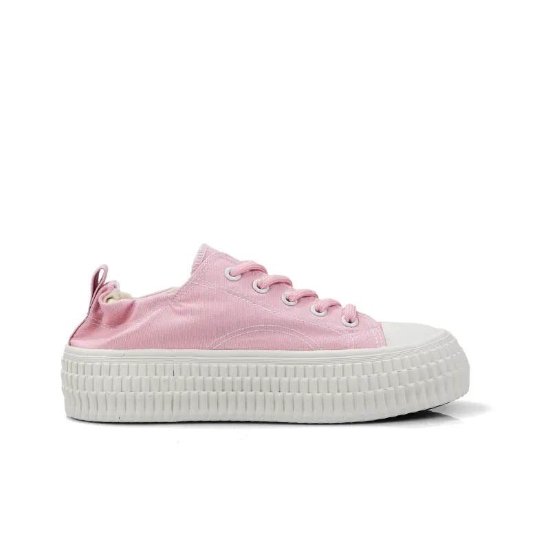 B10CROWN Slip Resistant Breathable Low Top Canvas Shoes Women's Pink-1