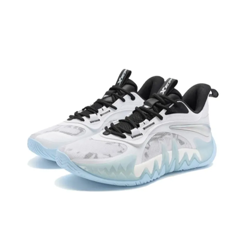 XTEP Reverse 2nd Generation Cushioning Low Top Basketball Shoes Men's White Black-2