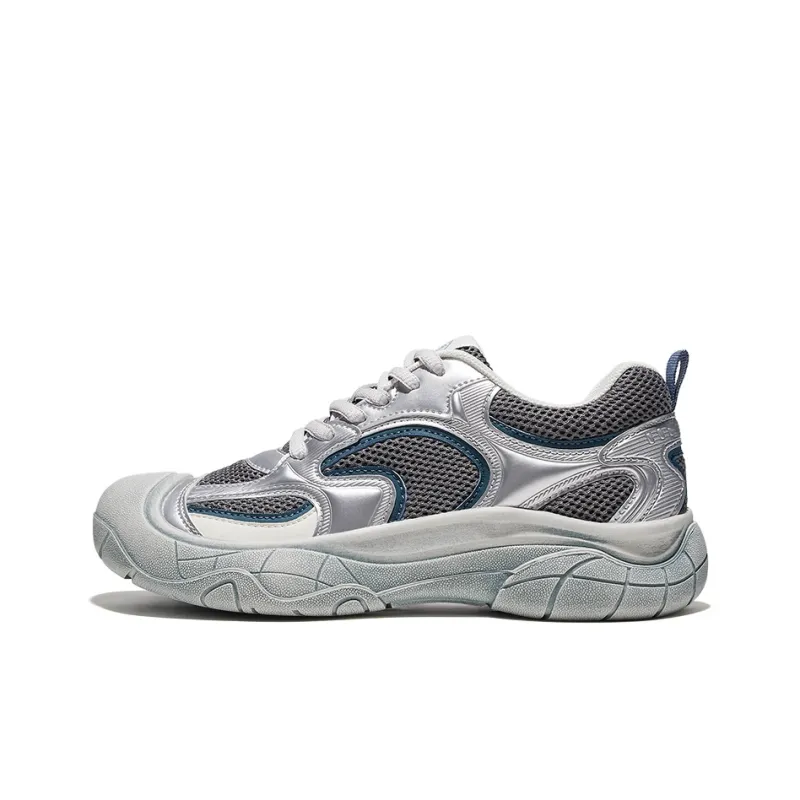 Feiyue Wear-Resistant Waterproof And Breathable Low-Top Casual Shoes Women's Silver Gray-0