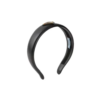 PRADA Leather Headbands Women's Black