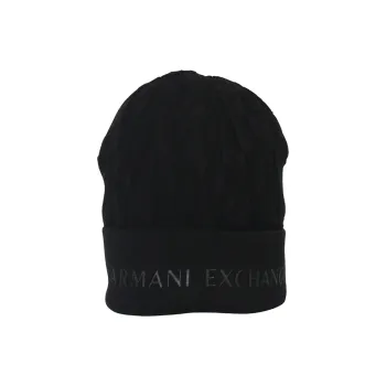 ARMANI EXCHANGE Cotton Beanies Men's Black