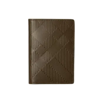 Burberry Calfskin Card Holder Unisex Army Green