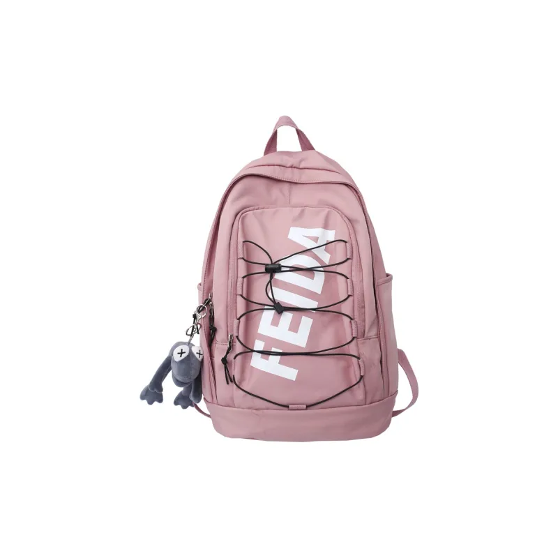 Moonshine Nylon Student Backpack Large Size Unisex Black/Gray-17