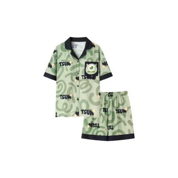 Qiao Ni Tong Pajama Set Women's Light Green