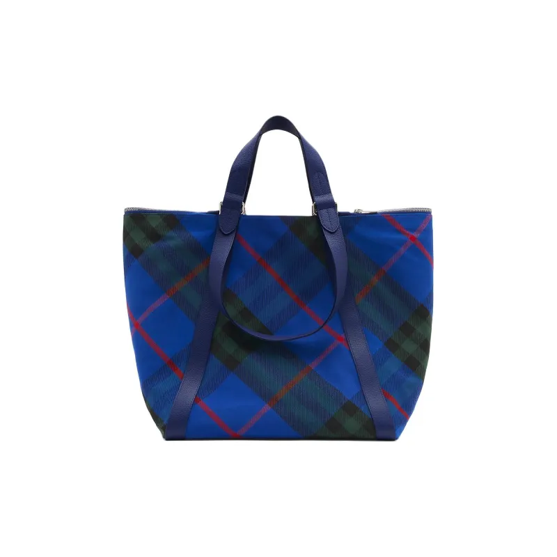 Burberry Shield Polyester With Cotton Tote Bag, Shopping Bag, Handbag Medium Size Women's Knight Blue-2