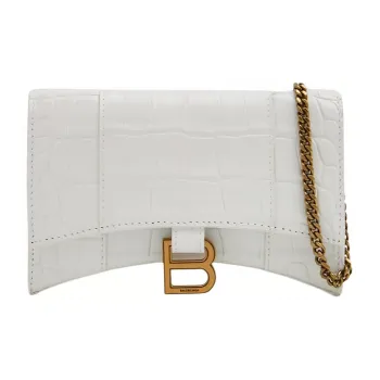 Balenciaga Leather Hourglass Bag Crossbody Bag Shoulder Bag Women's White