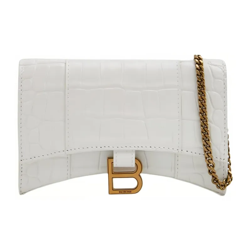 Balenciaga Leather Hourglass Bag Crossbody Bag Shoulder Bag Women's White-0
