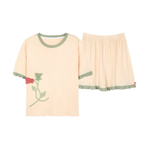 The Story Of The Flower Season Pajama Set Women's Ecru