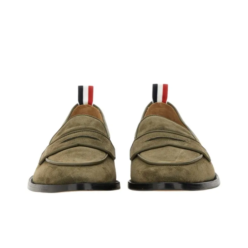 THOM BROWNE Rwb Striped Varsity Penny Loafers-3