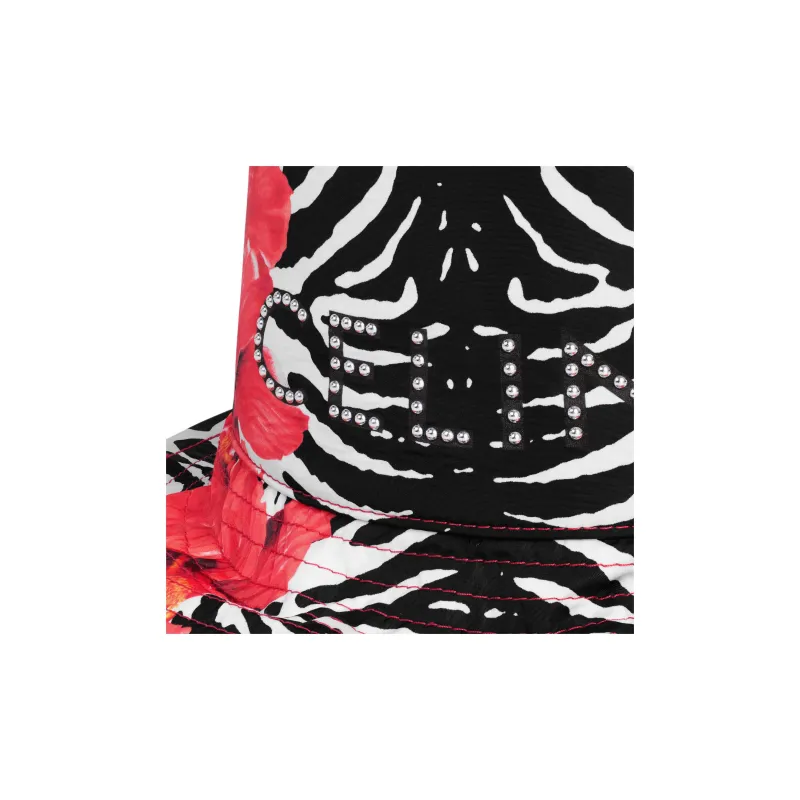 CELINE Studs Bucket Hat In Hibiscus Zebra Nylon-2