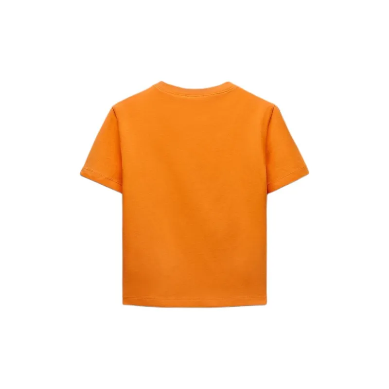 ZARA T Shirt Women's Stripes/Orange-1