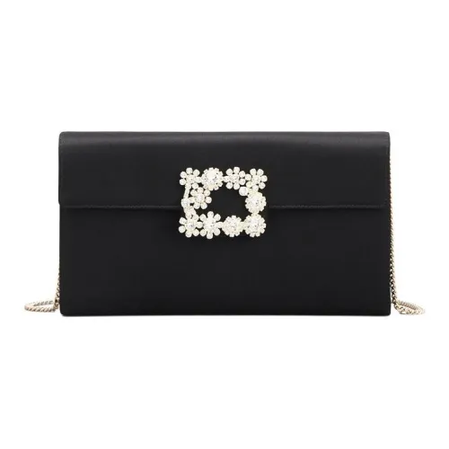 Roger Vivier Flower Strass Buckled Clutch