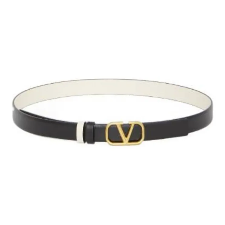 Valentino Double Sided Design, Smooth Buckle Leather Belts Women's Two Tone-0
