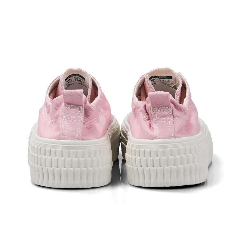 B10CROWN Slip Resistant Breathable Low Top Canvas Shoes Women's Pink-5