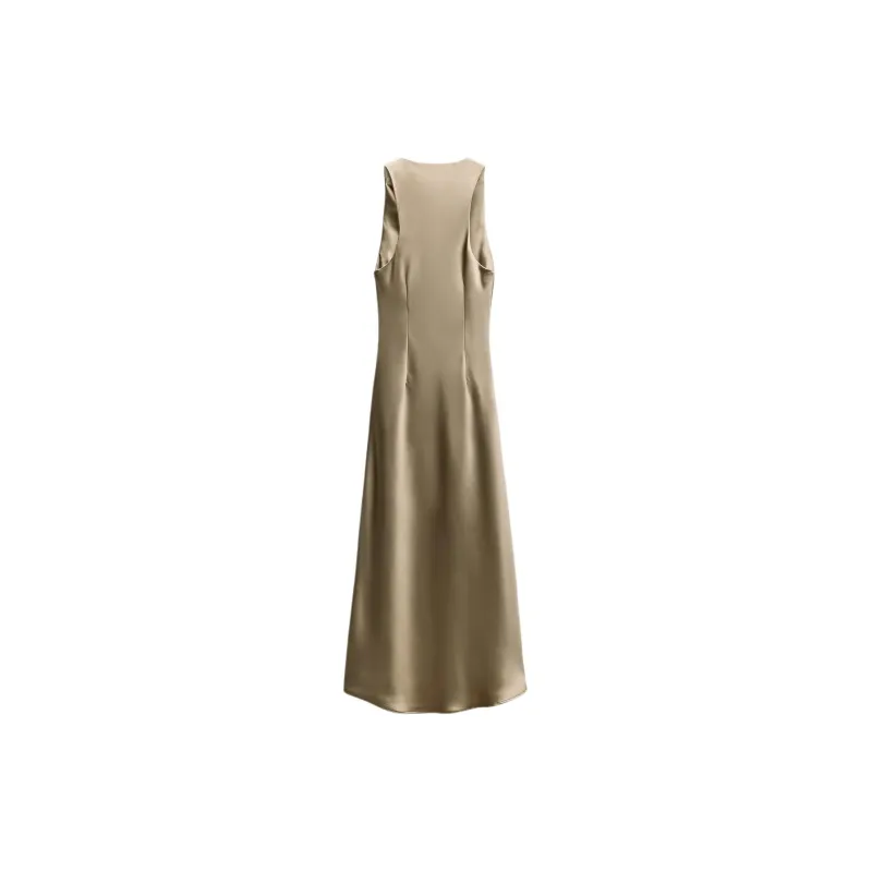 ZARA SS24 Sleeveless Dress Women's Olive Green-1
