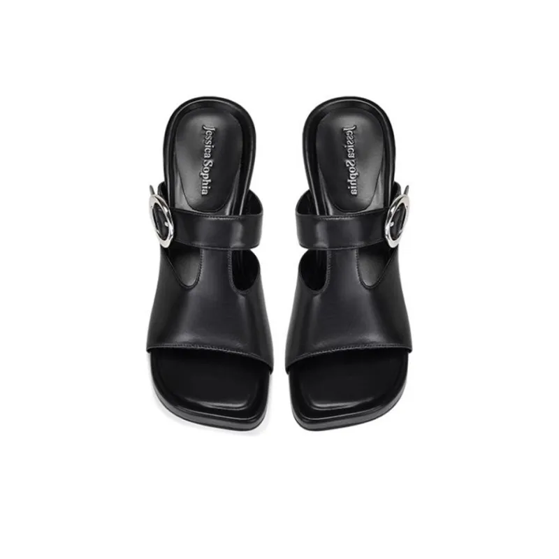 JESSICA SOPHIA Slip-Resistant Abrasion-Resistant Slide Slippers Women's Black-4