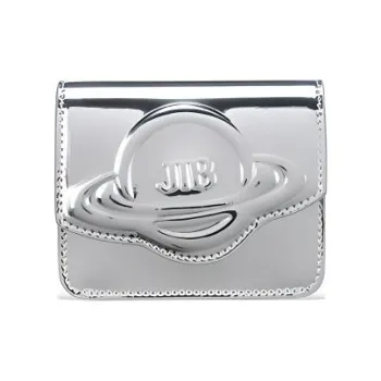 JELLYTOYBOY PU Planet Card Holders Coin Purses ID Pocket Regular Unisex Silver/Black
