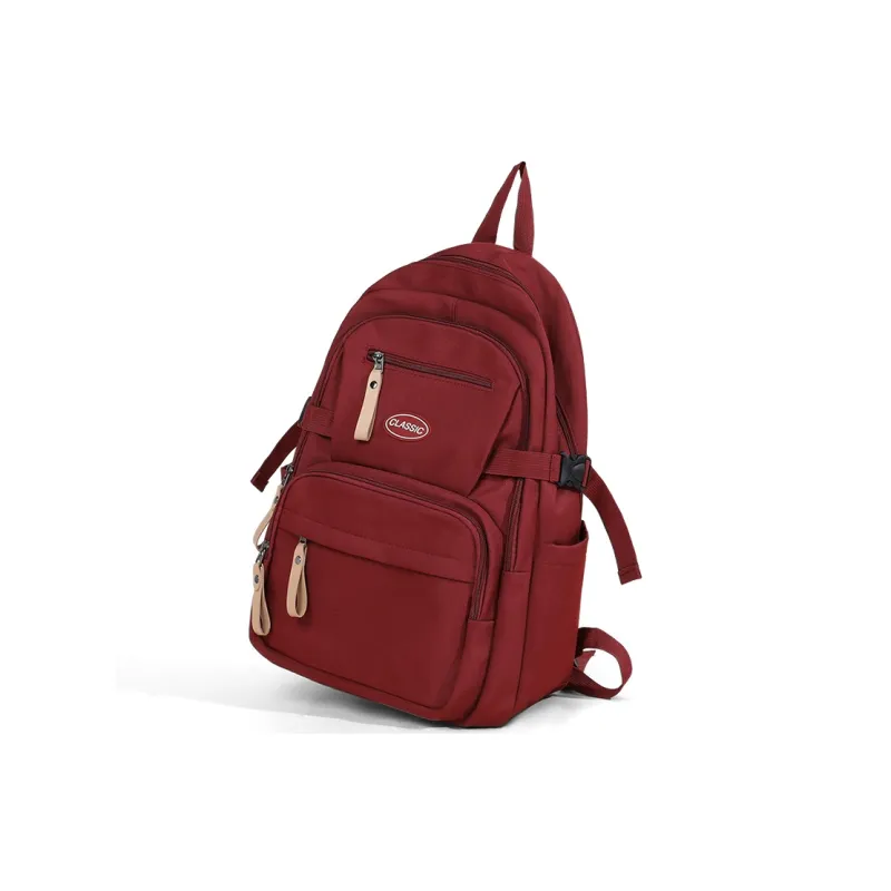 Kevin Cohen Fabric Backpack Unisex Burgundy-2