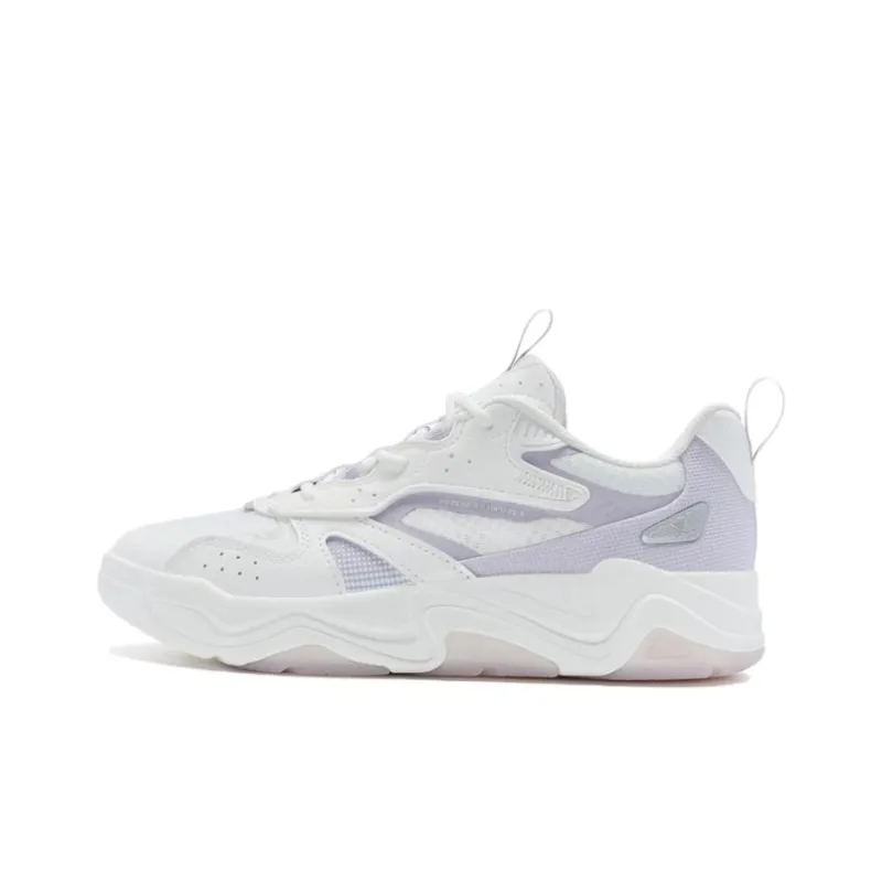 XTEP Undercurrent 3.0 Durable Breathable Low Top Skateboard Shoes Women's White Purple-0