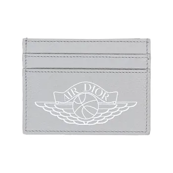 DIOR Air Jordan Collaboration Artificial Leather Card Holder Unisex Gray
