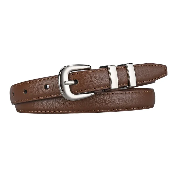 CARTELO Cow Split Leather Belts Women's Black, Brown Width 2CM-0