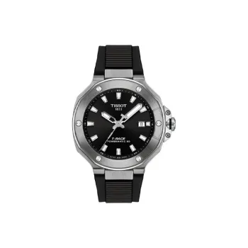 TISSOT Automatic Mechanical Movement Men's Watches Watch 41mm Black Dial Steel Case Silicone Strap