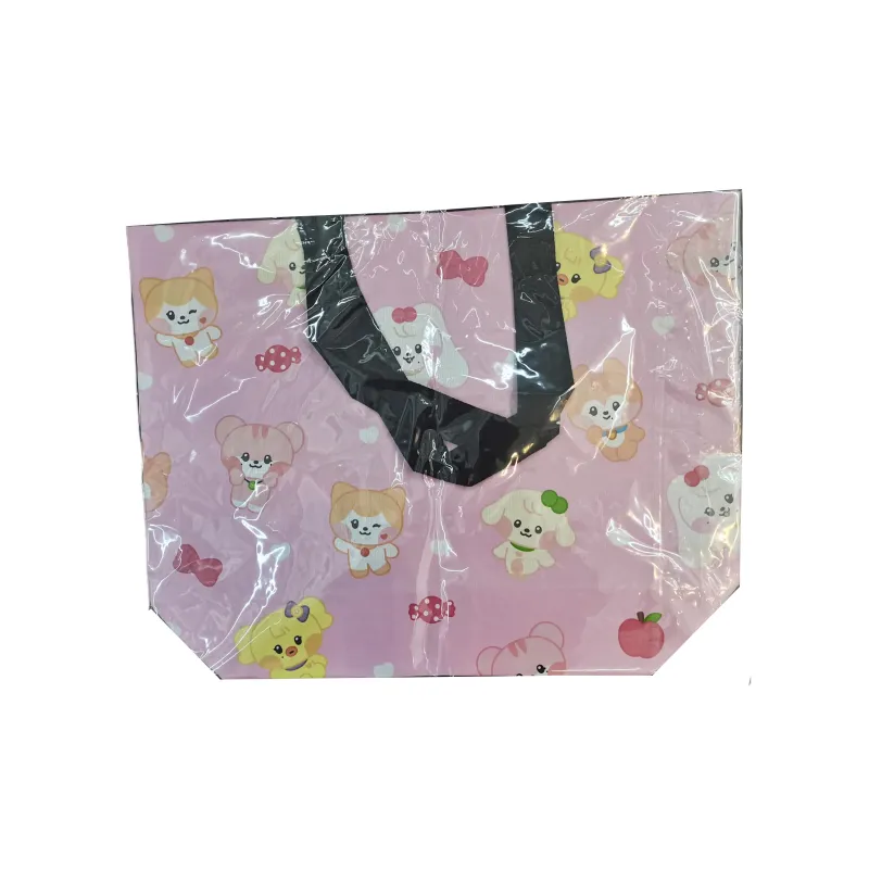 LINE FRIENDS Polyester Tote Bag, Shopping Bag, Shoulder Bag, Handbag Mini Unisex Pink-0