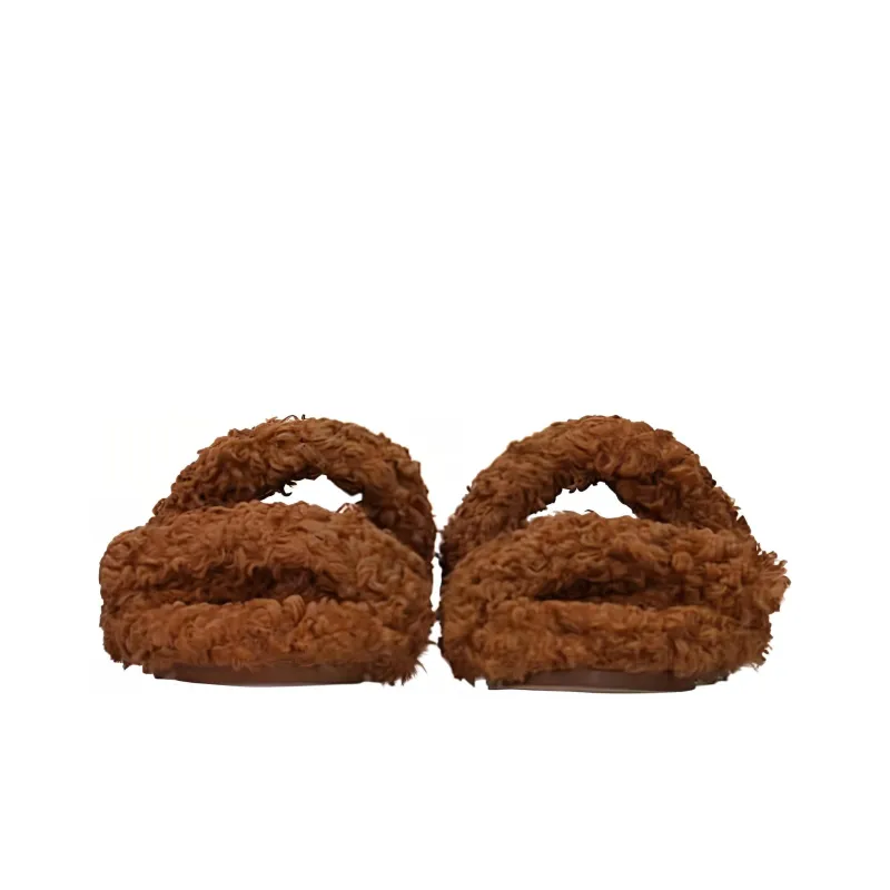 GIABORGHINI Faux fur Double strap Slides-4