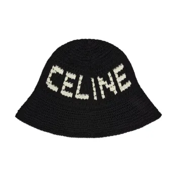 CELINE Cotton Bucket Hats Unisex Black