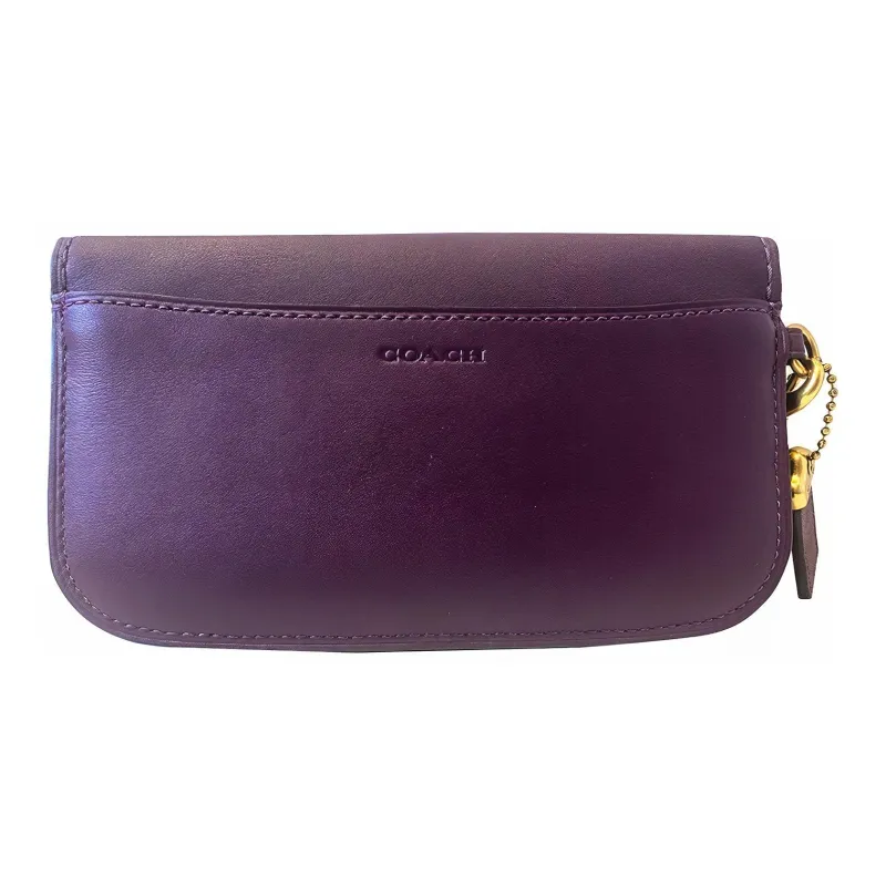 COACH Sheepskin Clutch Women's Purple-1