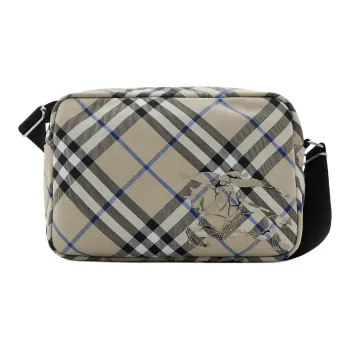 Burberry Plaid Woven Shoulder Bag Crossbody Bag Men's Moss Green
