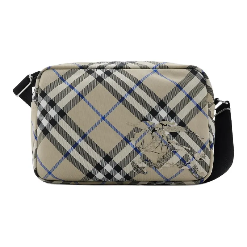 Burberry Plaid Woven Shoulder Bag Crossbody Bag Men's Moss Green-0