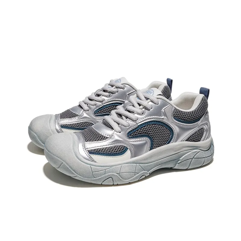 Feiyue Wear-Resistant Waterproof And Breathable Low-Top Casual Shoes Women's Silver Gray-1