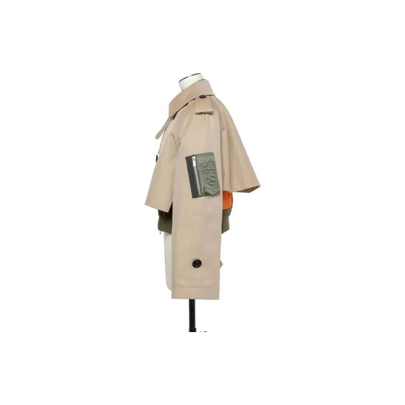 Sacai Cotton Gabardine X Nylon Twill Blouson 'Beige'-2