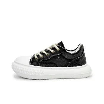 SLNU 3 Anti Slip And Wear Resistant Height Increasing Low Top Canvas Shoes Men's Black