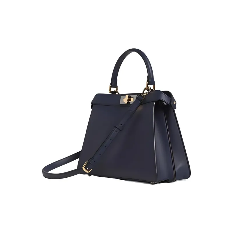 FENDI Leather One Shoulder Handbags Women's Black-3
