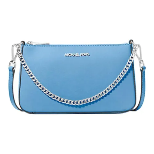 MICHAEL KORS Jet Set Saffiano Leather Shoulder Bag Crossbody Bag Medium Size Women's Pacific Blue
