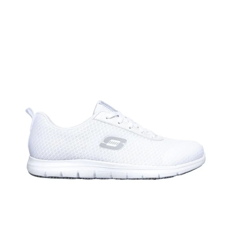Skechers Work Anti Slip Wear Resistant Low Top Casual Shoes Women's White-1
